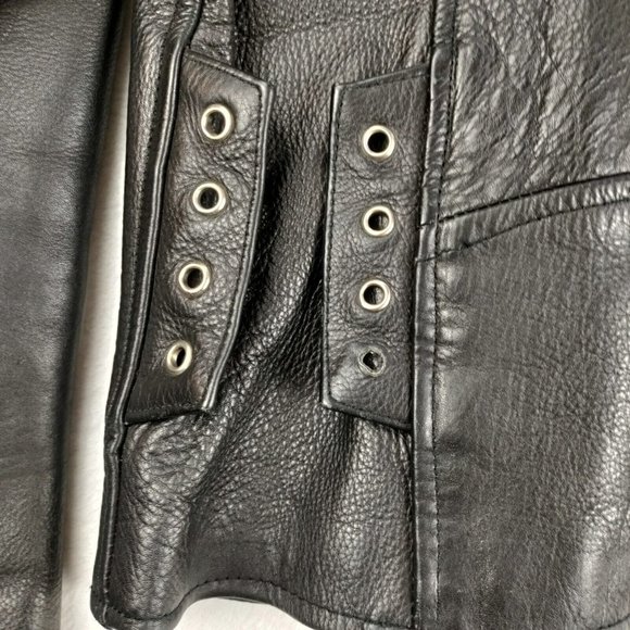 Vintage Wilson Black Leather Motorcycle Jacket Open Road Mens Medium - Picture 10 of 16